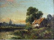 Robert Fenson View with a Cottage by a Stream painting